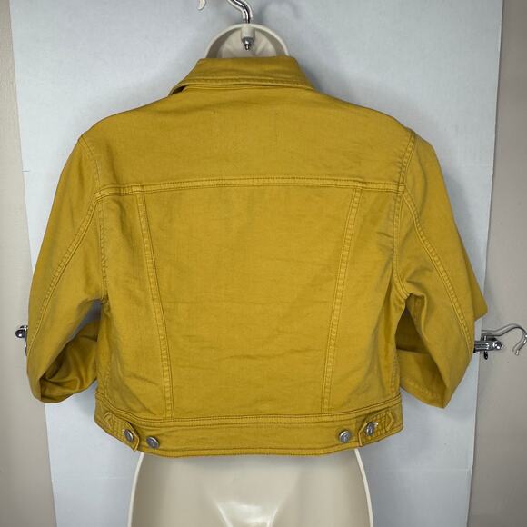 P.O.L Mustard Yellow Cropped Denim Jacket - Women’s Small - Excellent Condition - Picture 5 of 16